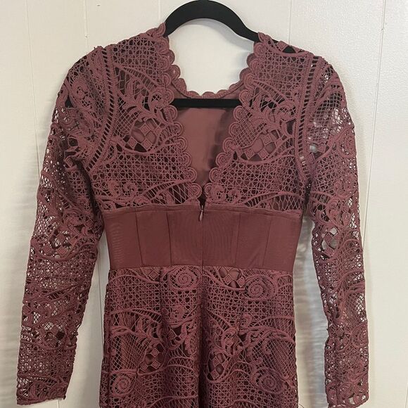 ASOS Design Washed Plum Corset Lace  Pencil Midi Dress Sz 4 Small - Picture 5 of 11